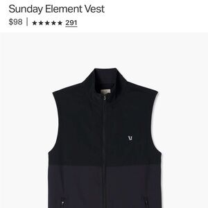 Vuori Black Sleeveless Vest with Full Zip